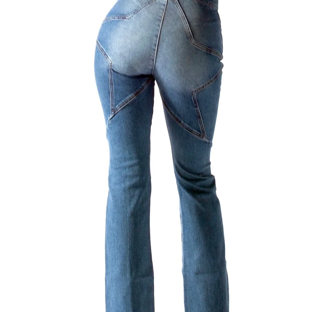 REVICE Blue Flare Wide Leg Jeans